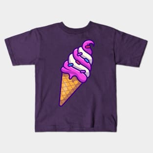 Ice Cream Cartoon Illustration Kids T-Shirt